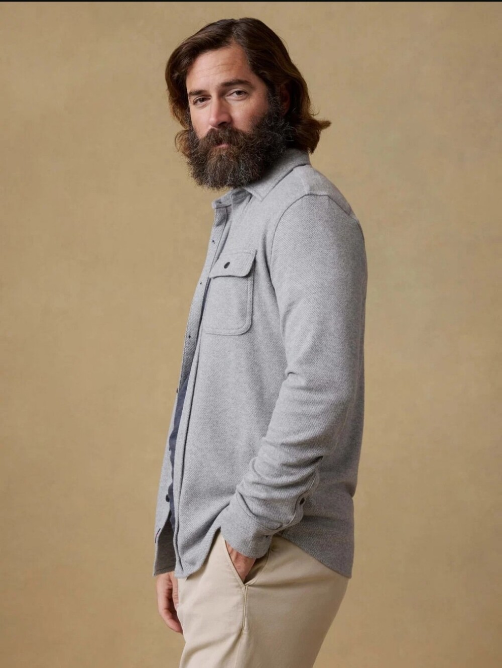Faherty Legend™ Sweater Shirt - Fossil Grey Twill